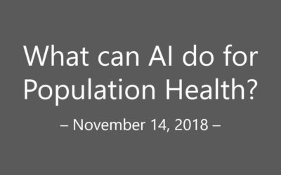 Agenda Available: What can AI do for Population Health?